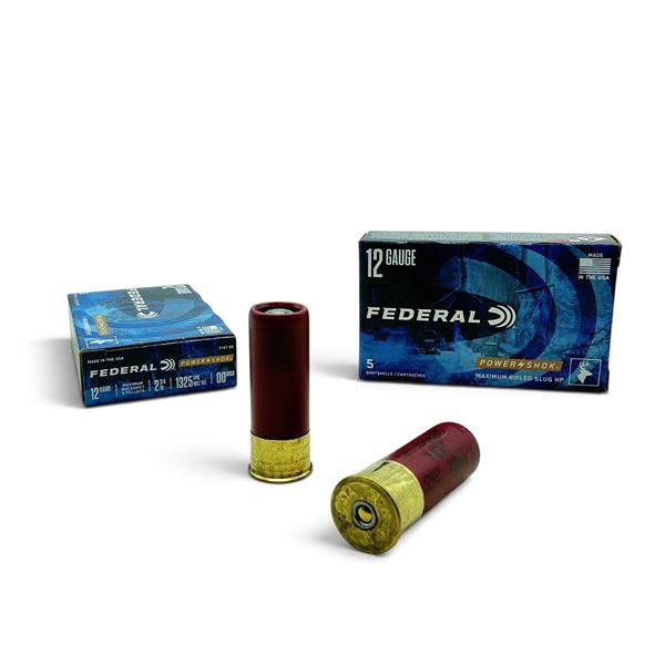 Federal Power Shok 12 Gauge 2 3/4" Maximum Rifled Slug HP Ammunition, 10 Rounds