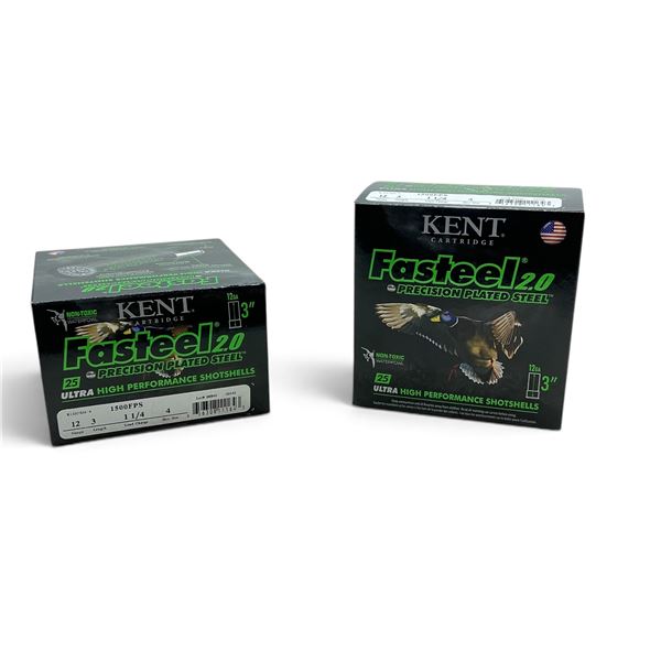 Kent Fasteel 2.0 12 Gauge 3" #4 Shot Ammunition, 50 Rounds
