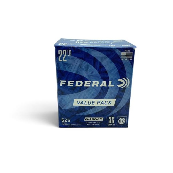 Federal Champion 22 LR 36 Grain CPHP Ammunition, 525 Rounds