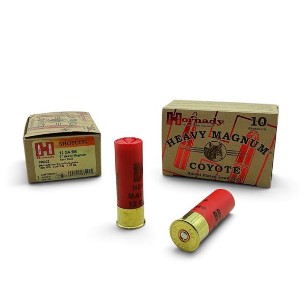 Hornady Heavy Magnum Coyote 12 Gauge 3" Heavy Magnum Nickel Plated Lead Shot Ammunition, 20 Rounds
