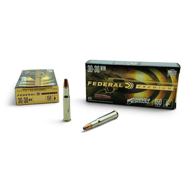 Federal Premium HammerDown 30-30 Win 150 Grain BSP Ammunition, 40 Rounds