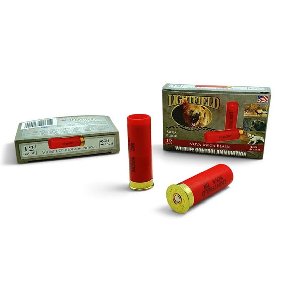 Lightfield Wildlife Control 12 Gauge 2 3/4" Nova Mega Blank Ammunition, 10 Rounds