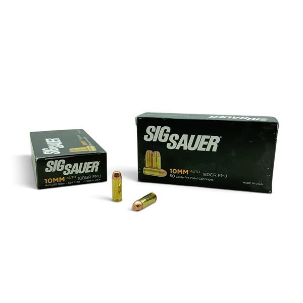 Sig Sauer 10mm Auto 180 Grain FMJ Ammunition, 100 Rounds