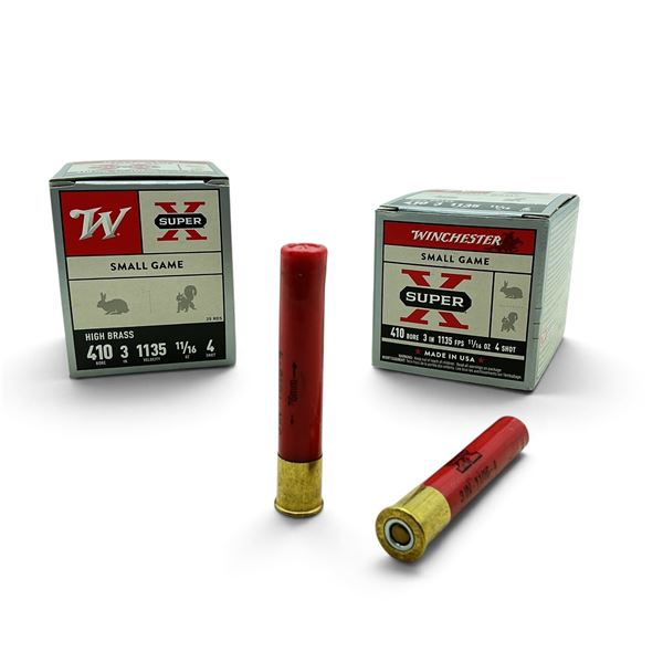 Winchester Super X 410 Gauge 3" #4 Shot Ammunition, 50 Rounds