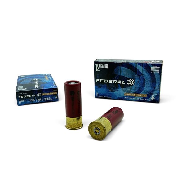 Federal Power Shok 12 Gauge 2 3/4" Maximum Rifled Slug HP Ammunition, 10 Rounds