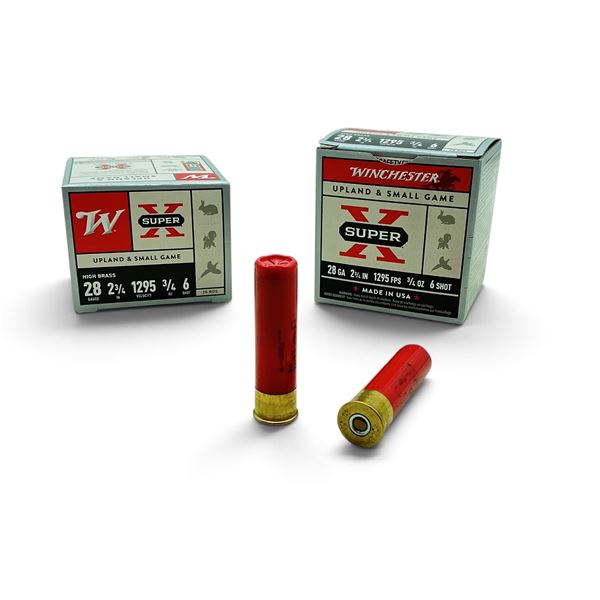 Winchester Super X 28 Gauge 2 3/4" #6 Shot Ammunition, 50 Rounds