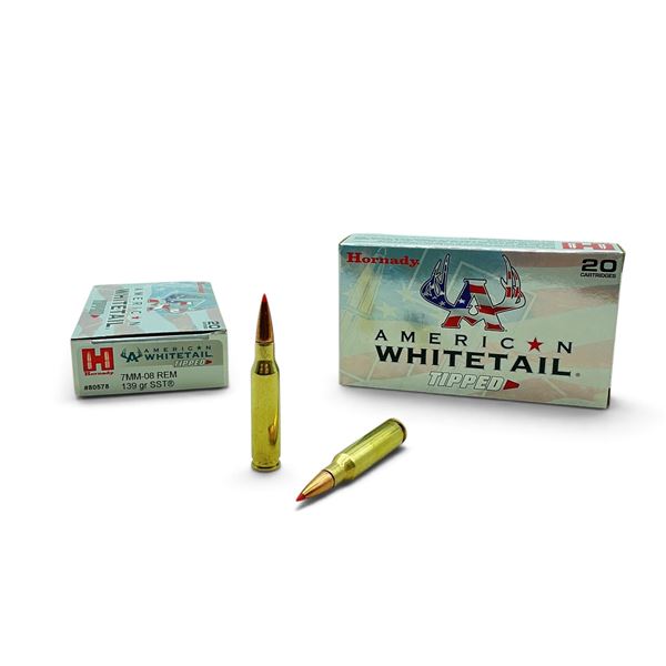 Hornady American Whitetail 7MM-08 Rem 139 Grain SST Ammunition, 40 Rounds
