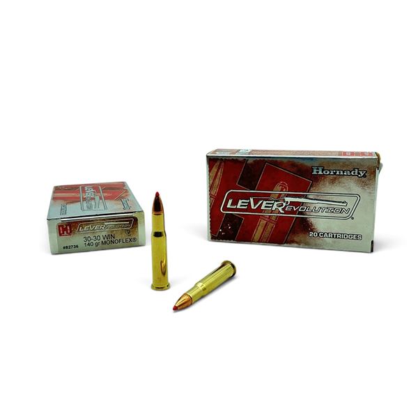 Hornady LeveRevolution 30-30 Win 140 Grain Monoflex Ammunition, 40 Rounds