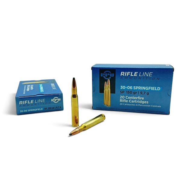 PPU Rifle Line 30-06 Springfield 150 Grain SP Ammunition, 40 Rounds