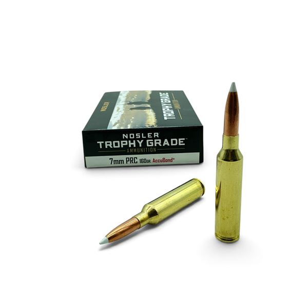 Nosler Trophy Grade 7mm PRC 160 Grain AccuBond Ammunition, 20 Rounds