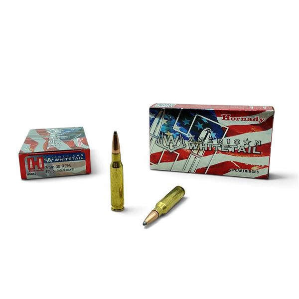 Hornady American Whitetail 7mm-08 Rem 139 Grain InterLock Ammunition, 40 Rounds