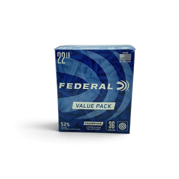Federal Champion 22 LR 36 Grain CPHP Ammunition, 525 Rounds