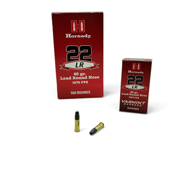 Hornady 22LR 40 Grain LRN Ammunition, 500 Rounds