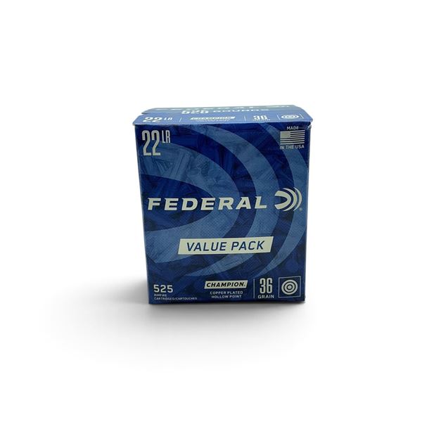 Federal Champion 22 LR 36 Grain CPHP Ammunition, 525 Rounds
