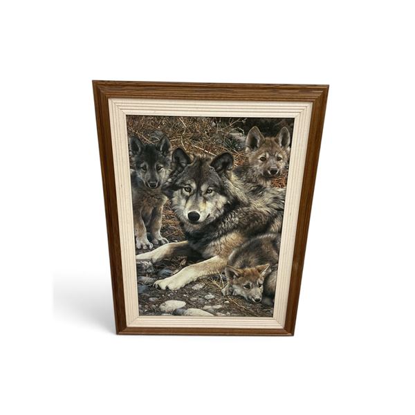 Framed Wolf Family Portrait Print, Total Size is 27" X 36",  ** Pick Up In Store, Only**