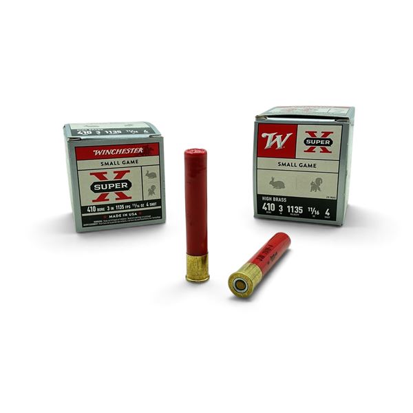Winchester Super X Small Game 410 Ga, 3", #4 Shot Ammunition, 50 Rounds