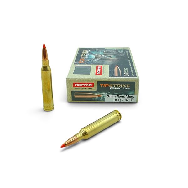 Norma Tipstrike 7mm Rem Mag, 160 Grain Ammunition, 20 Rounds