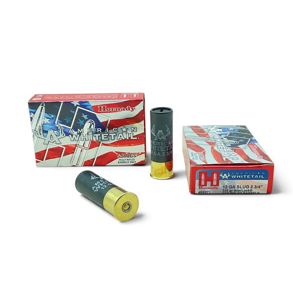 Hornady American Whitetail 12 Ga, 2-3/4 Slug for Rifled Barrels ammunition, 10 Rounds