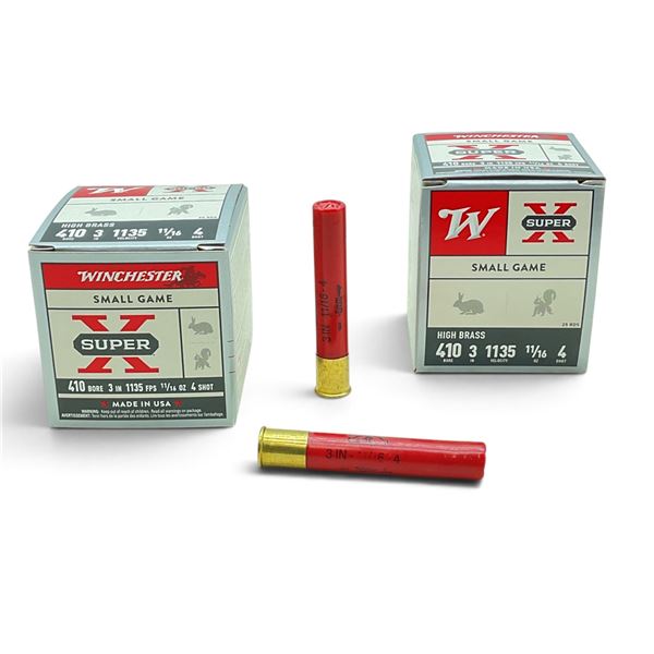 Winchester Super X Small Game 410 Ga, 3",#4, Ammunition, 50 Rounds