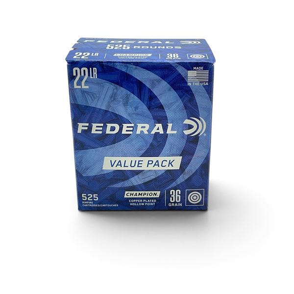Federal Champion 22L, 36 Grain Copper Plated HP Ammunition, 525 Rounds