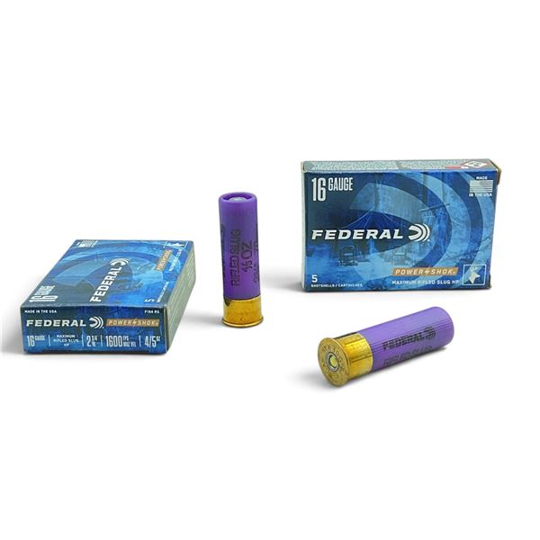 Federal Powershok 16 Ga, 2-3/4" Rifled Slug HP Ammunition, 10 Rounds