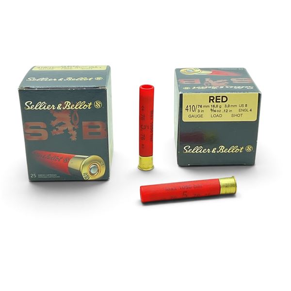 Sellier and Bellot 410 Ga, 3", #5 Lead Shot Ammunition, 50 Rounds