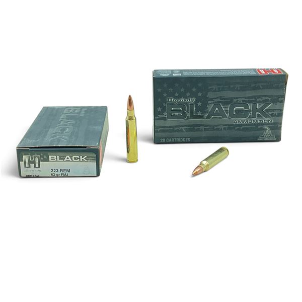 Hornady Black 223 Rem, 62 Grain FMJ Ammunition, 40 Rounds