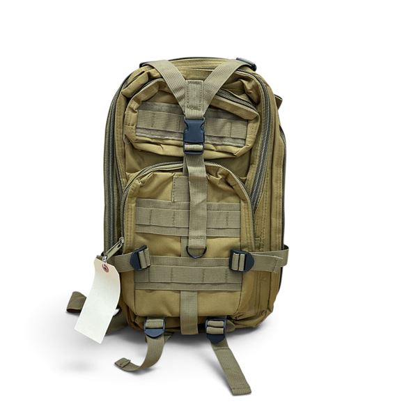 Back Pack, Approx 15" X 10" X 3", Tan