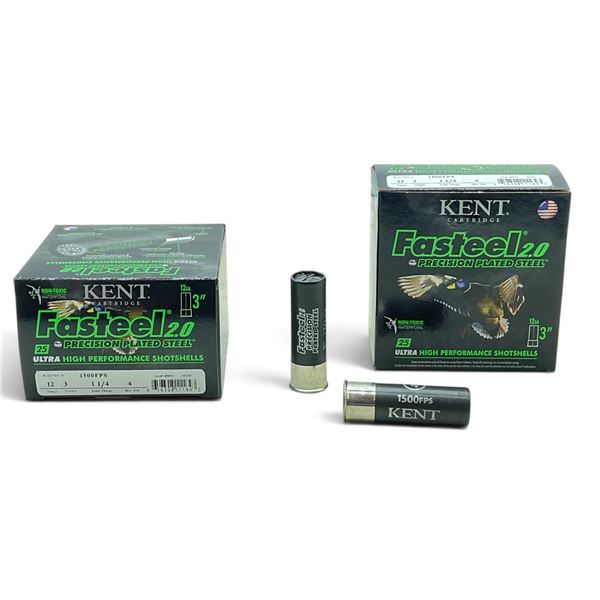 Kent Fasteel 2.0, 12 Ga 3", #4 Ammunition, 50 Rounds