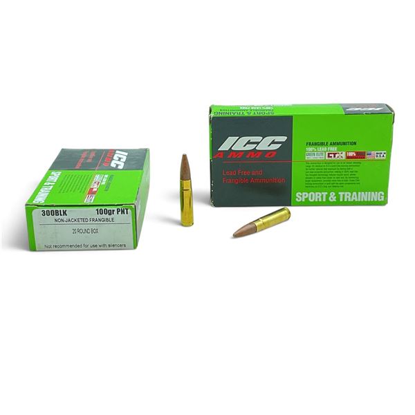 ICC Frangible 300 BLK, 100 Grain PNT Ammunition, 40 Rounds