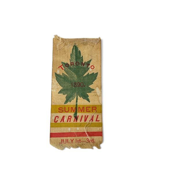 Toronto Summer Carnival Souvenir Ribbon, 1890