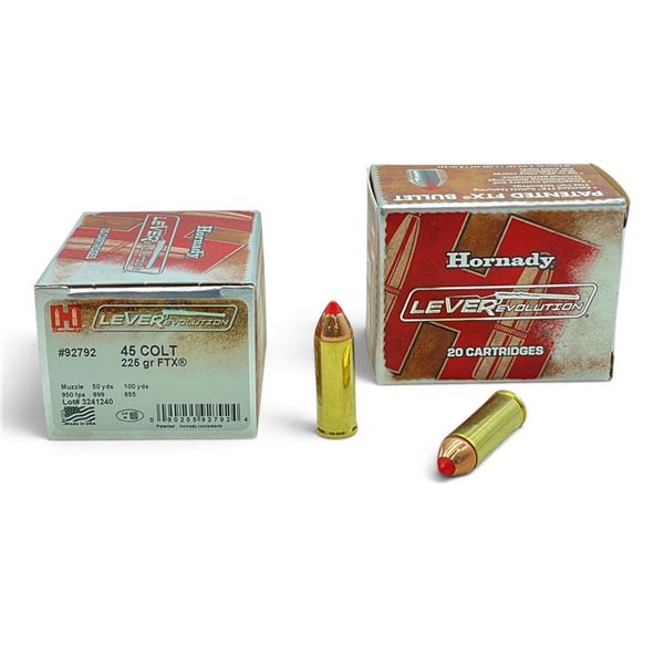 Hornady LEVERevolution 45 Colt, 225 Grain FTX Ammunition, 40 Rounds