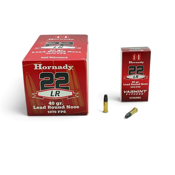 Hornady 22LR, 40 Grain LRN Ammunition, 500 Rounds