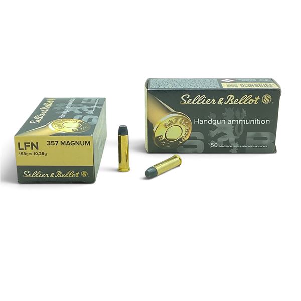 Sellier and Bellot 357 Mag, 158 Grain LFN Ammunition, 100 Rounds