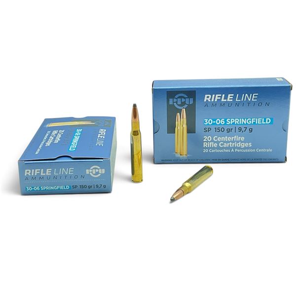 PPU RifleLine 30-06 Spring, 150 Grain SP Ammunition, 40 Rounds