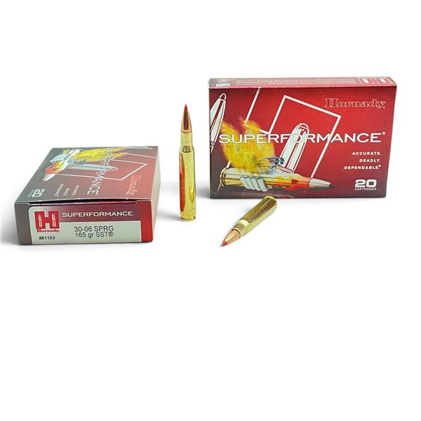 Hornady SuperPeformance 30-06 Spring, 165 Grain SST Ammunition, 40 Rounds