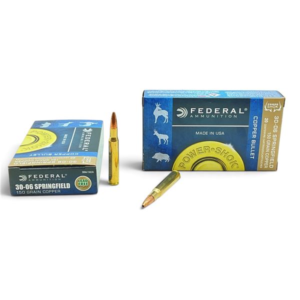Federal Lead-Free 30-06 Spring, 150 Grain, Copper, HP Ammunition, 40 Rounds