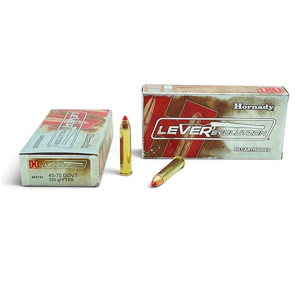 Hornady LEVERevolution 45-70 Govt, 325 Grain FTX Ammunition, 40 Rounds