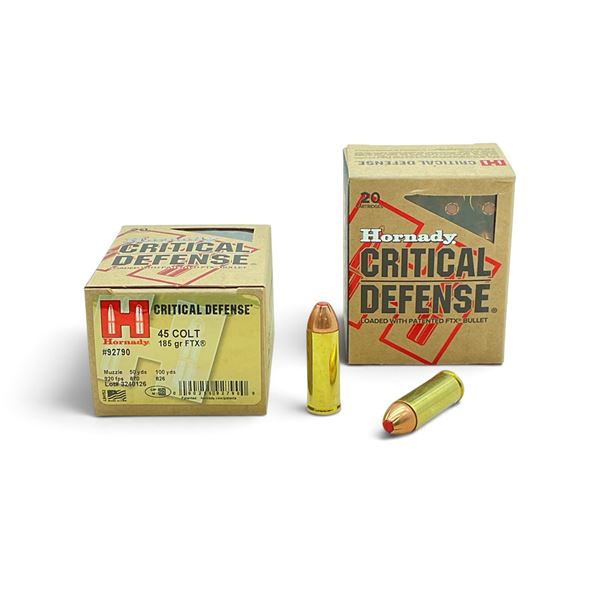Hornady Critical Defense 45 Colt, 185 Grain FTX Ammunition, 40 Rounds