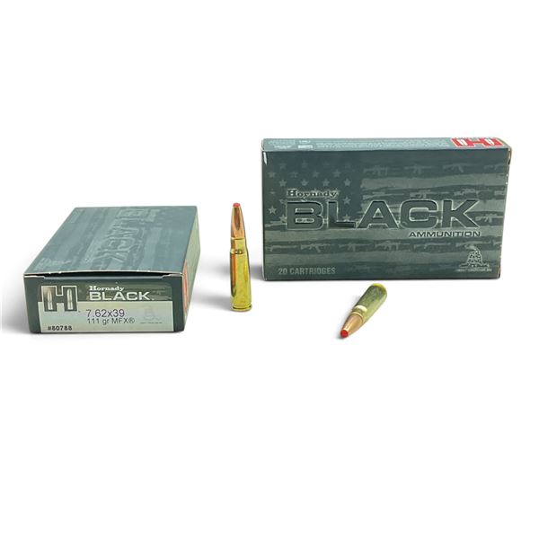 Hornady Black 7.62x39, 111 Grain MFX Ammunition, 40 Rounds