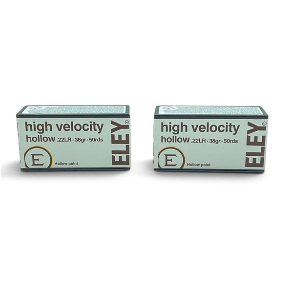 Eley High Velocity Hollow 22LR, 38 Grain HP Ammunition, 100 Rounds