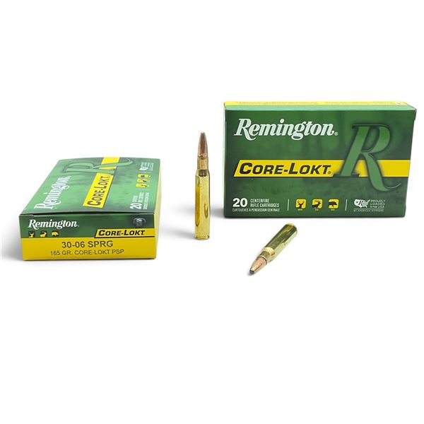 Remington Core-Lokt 30-06 Spring, 165 Grain Core-Lokt PSP Ammunition, 20 Rounds