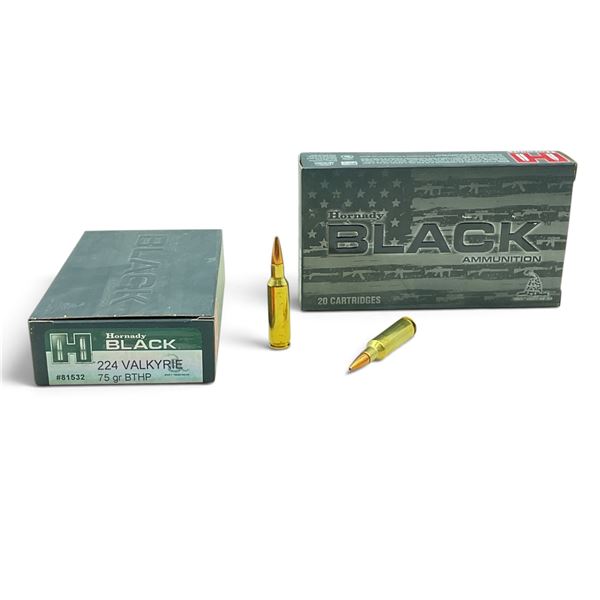 Hornady Black 224 Valkyrie 75 Grain BTHP Ammunition, 40 Rounds