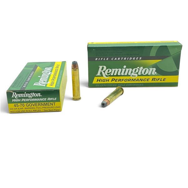 Remington 45-70 GOVT, 300 Grain SJHP Ammunition, 40 Grain