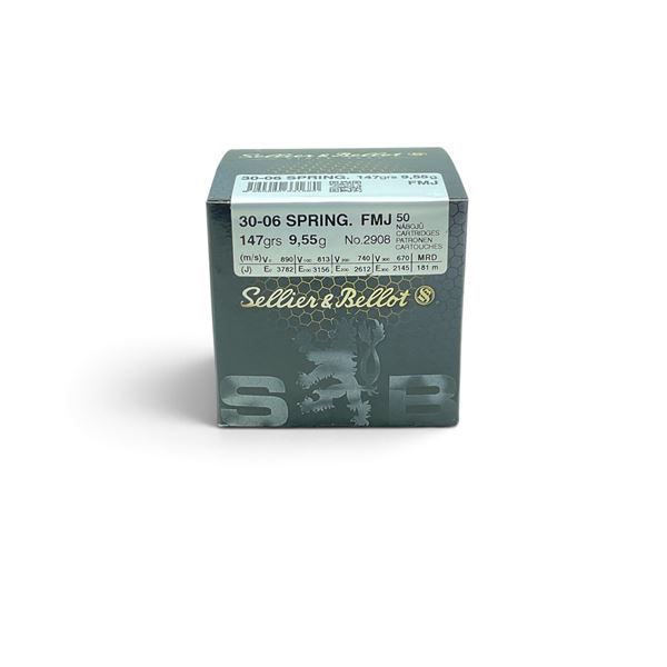 Sellier and Bellot 30-06 SPRG, 147 Grain FMJ Ammunition, 50 Rounds