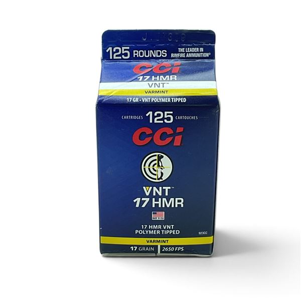 CCI VNT 17 HMR, 17 Grain Polymer-Tipped Ammunition, 125 Rounds
