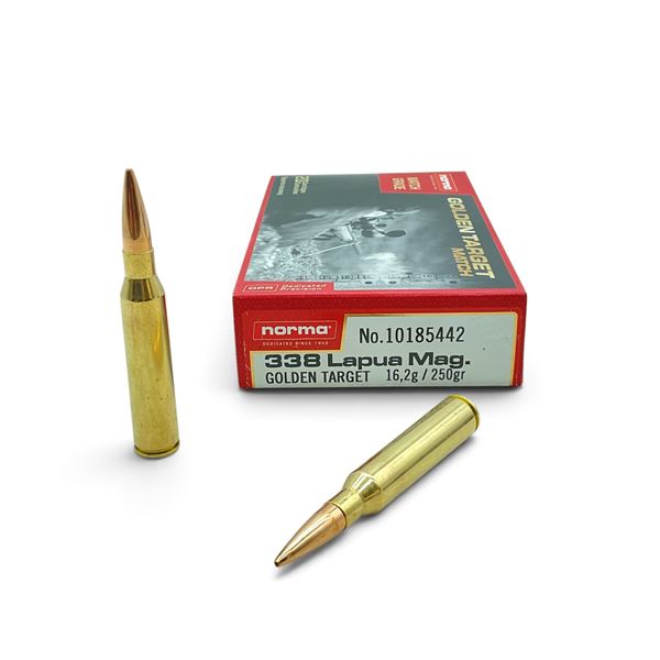 Norma Golden Target 338 Lapua Mag, 250 Grain Ammunition, 20 Rounds