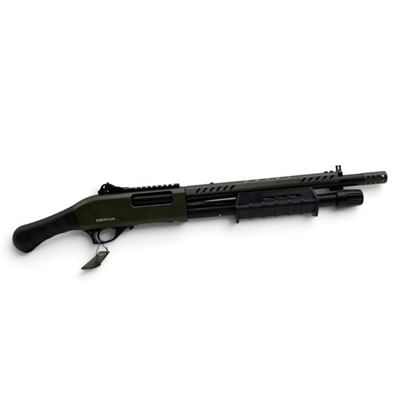 Derya Carina Pump Action Shotgun 12Ga 3" Chamber 14" Barrel OD Green Raptor Grip, New
