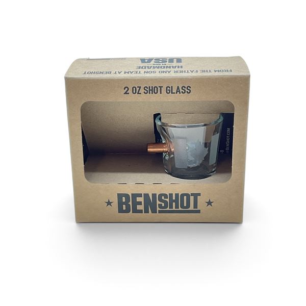 Benshot 2 OZ Bullet and Canadian Flag Shot Glass, New