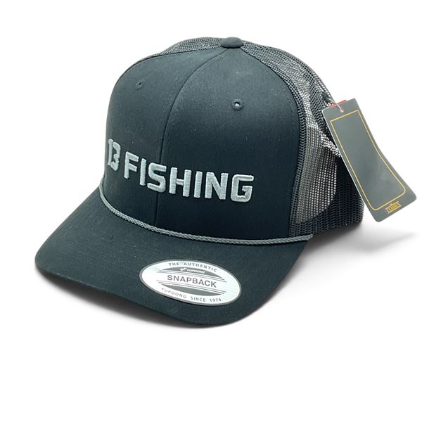 Rapala Yupoong 13 Fishing Snapback Hat, Black